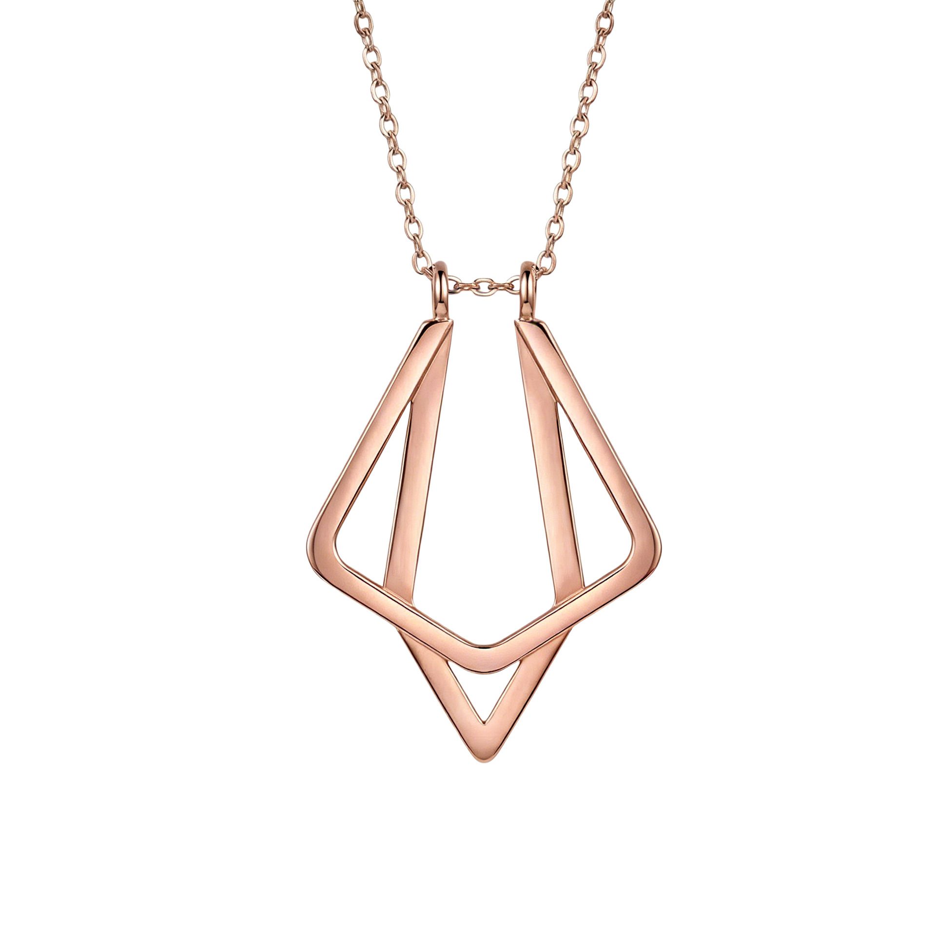 Geometric Triangular Minimalist Necklace And Fashionable Ring Stand - Image 4