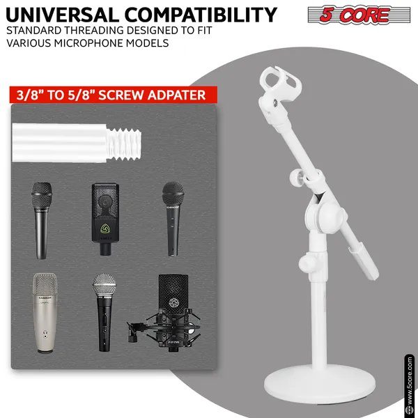 5Core Desktop Mic Stand Round Base Universal Desk Microphone Holder Table Top Stands - Image 5