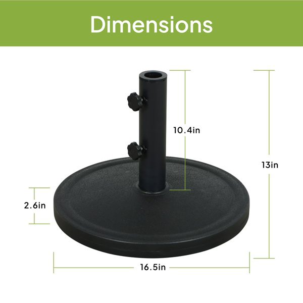 Outdoor 26lb Steel Round Umbrella Base, Black Finish Shipment From Walmart - Image 4