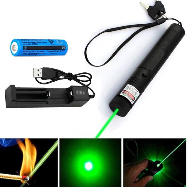 1MW Starker Grüner Laserpointer Outdoor-Lazer-Taschenlampe USB Wiederaufladbar - Image 3