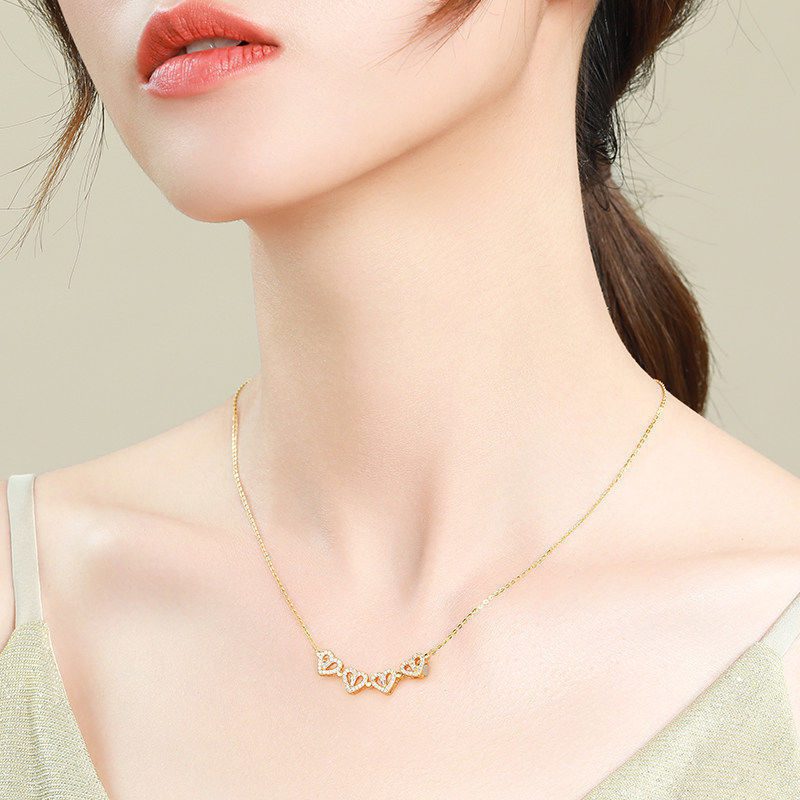 Retro Magnetic Folding Heart Shaped Four Leaf Clover Pendant Necklace Women Love Clavicle Chain Gifts Openable Choker Jewelry - Image 7