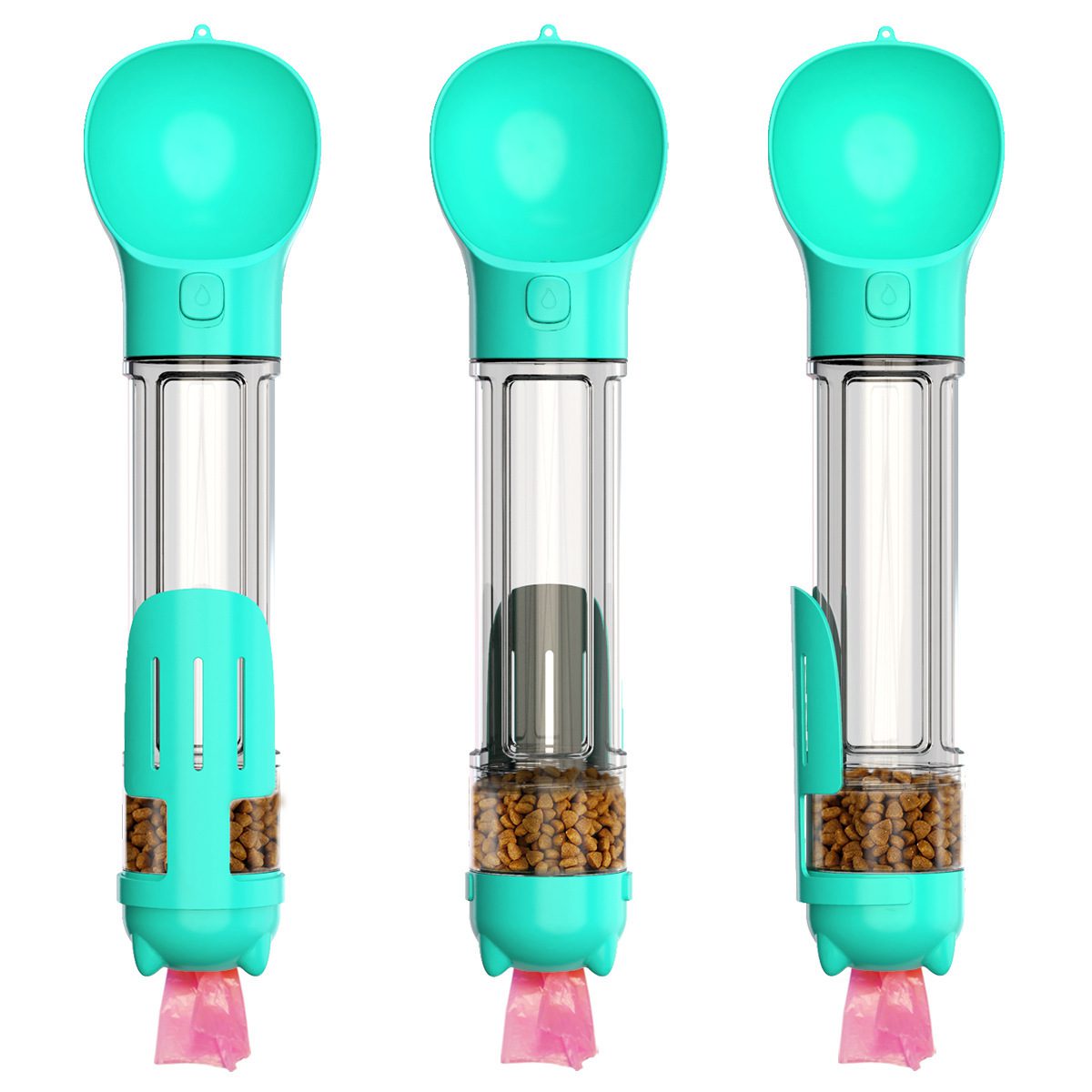 300 500ml Portable Multifunction Dog Water Bottle Food Feeder For Big Dogs 3 In 1 Poop Dispenser Puppy Pet Travel Drinking Bowls - Image 3