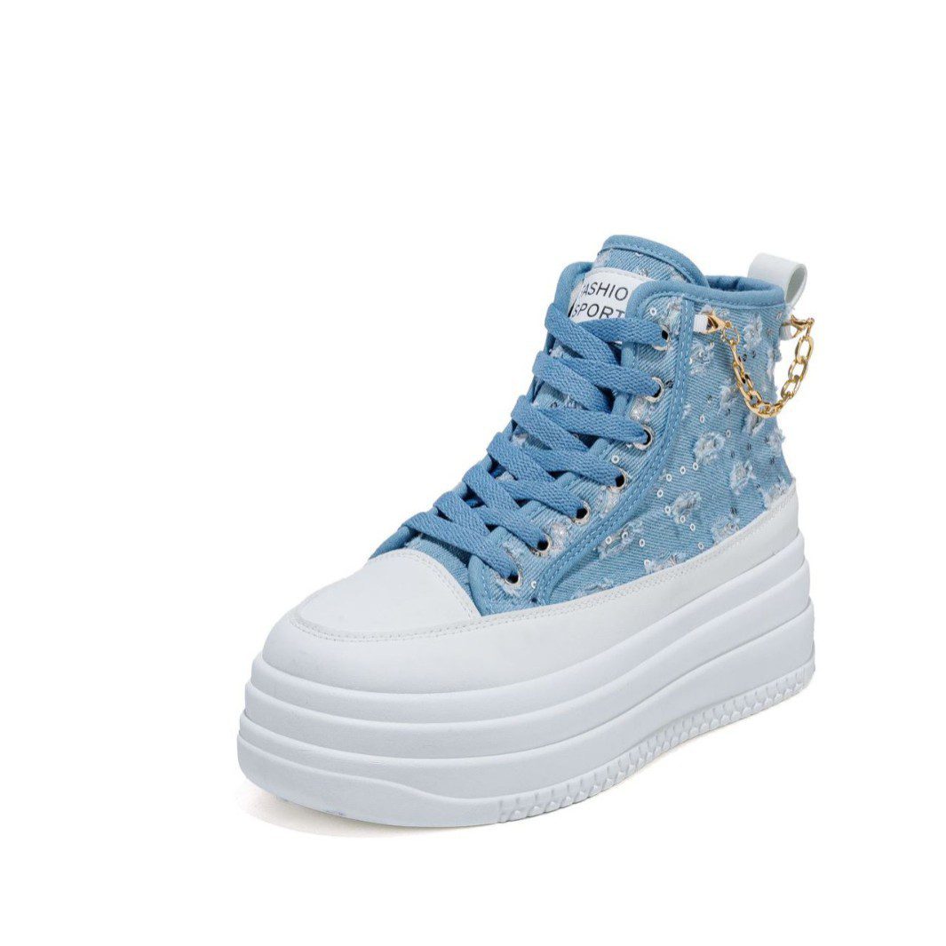 Denim Fashion Womens Casual Chain-Strap Shoes - Image 5