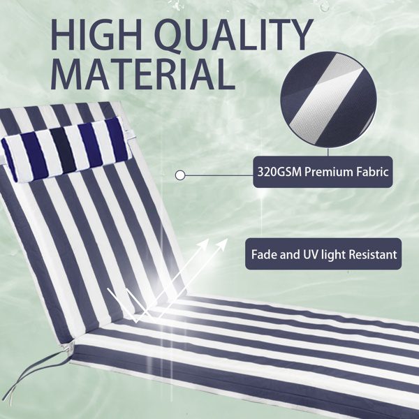 Outdoor Chaise Lounge Cushion, 72 In. X 21 In. X 3 In. Waterproof Fade-Resistant Patio Chair Pad For Pool Beach - Image 5