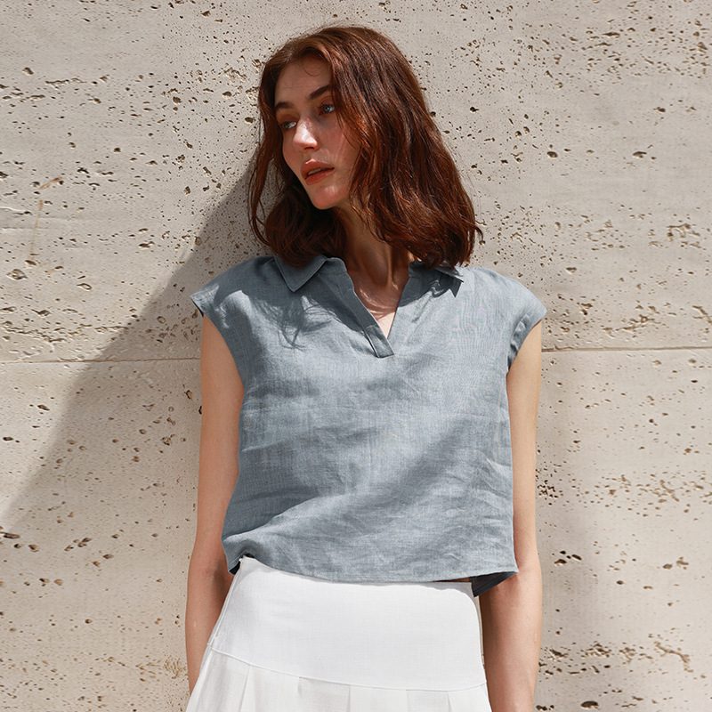 Linen Lapel Breathable Sleeveless Vest - Image 8