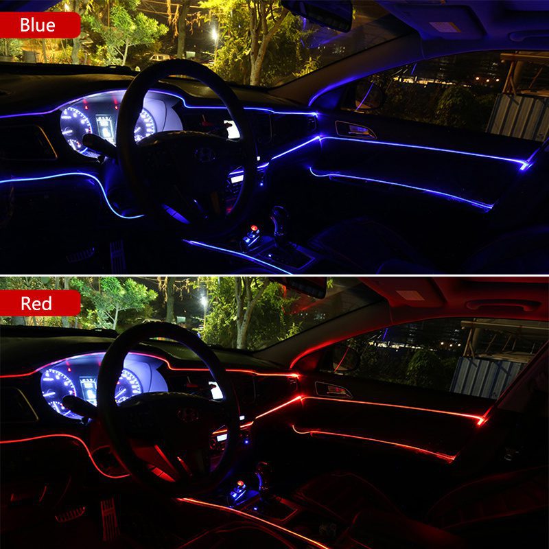شريط إضاءة LED للسيارة بتأثير النيون للزينة والحفلات والدراجات مقاوم للماء يعمل بجهد 12V أو USB - الصورة 2