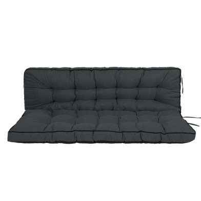 Outdoor Swing Cushions 55 Inch,Waterproof 4in Thick Porch Swing Cushion Replacement With Backrest And Ties,Comfortable 2-3 Seat Pation Swing Pad For Backyard,Garden,Lawn,Outdoor Furniture Dull Grey