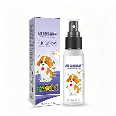 60ml Natural Pet Deodorant Spray With Portulaca & Aloe Extract, Pet Odor Eliminator, Non-Toxic Gentle Formula For Dogs