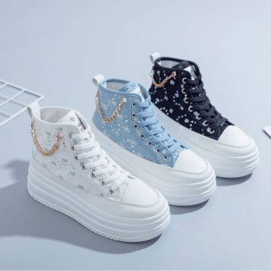 Denim Fashion Womens Casual Chain-Strap Shoes