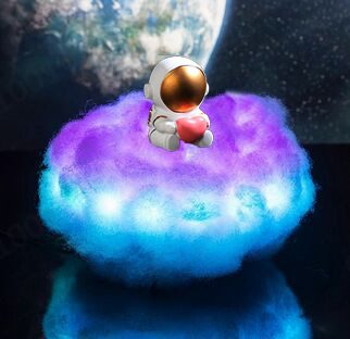 LED Colorful Clouds Astronaut Lamp With Rainbow Effect As Children's Night Light Creative Gift - Image 5