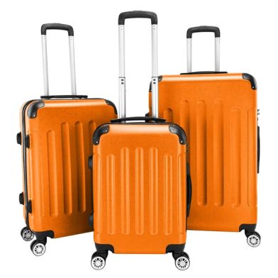 3-in-1 Portable ABS Trolley Case 20inch 24inch 28inch Orange