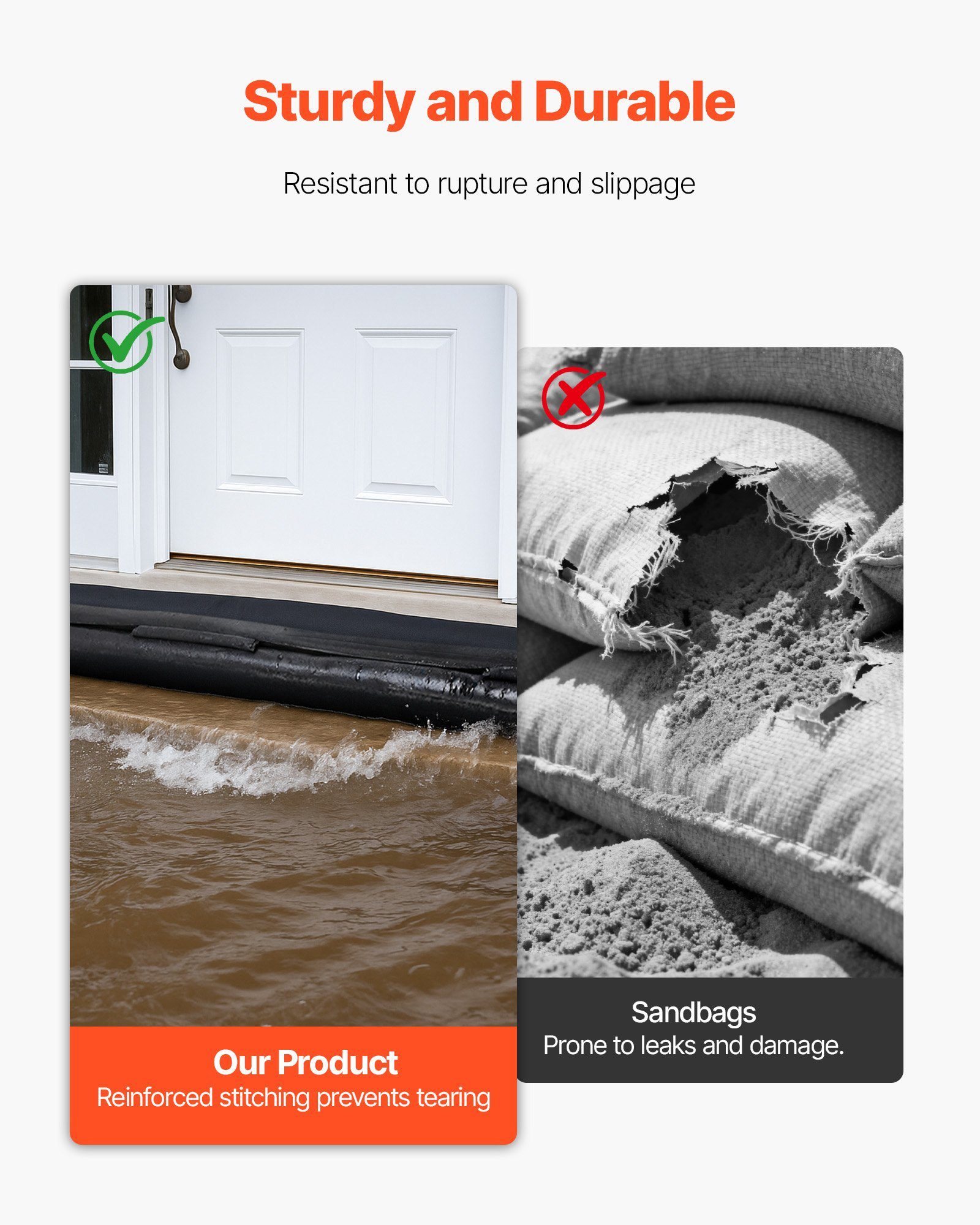 Flood Barrier, 8 Pack, 3050 X 210 Mm Flood Bags Activated By Water, Water Absorbent Barrier, Sandless Sandbags Blockage, Flooding Prevention Bags For Home, Doorway, Basement, Garage - Image 5