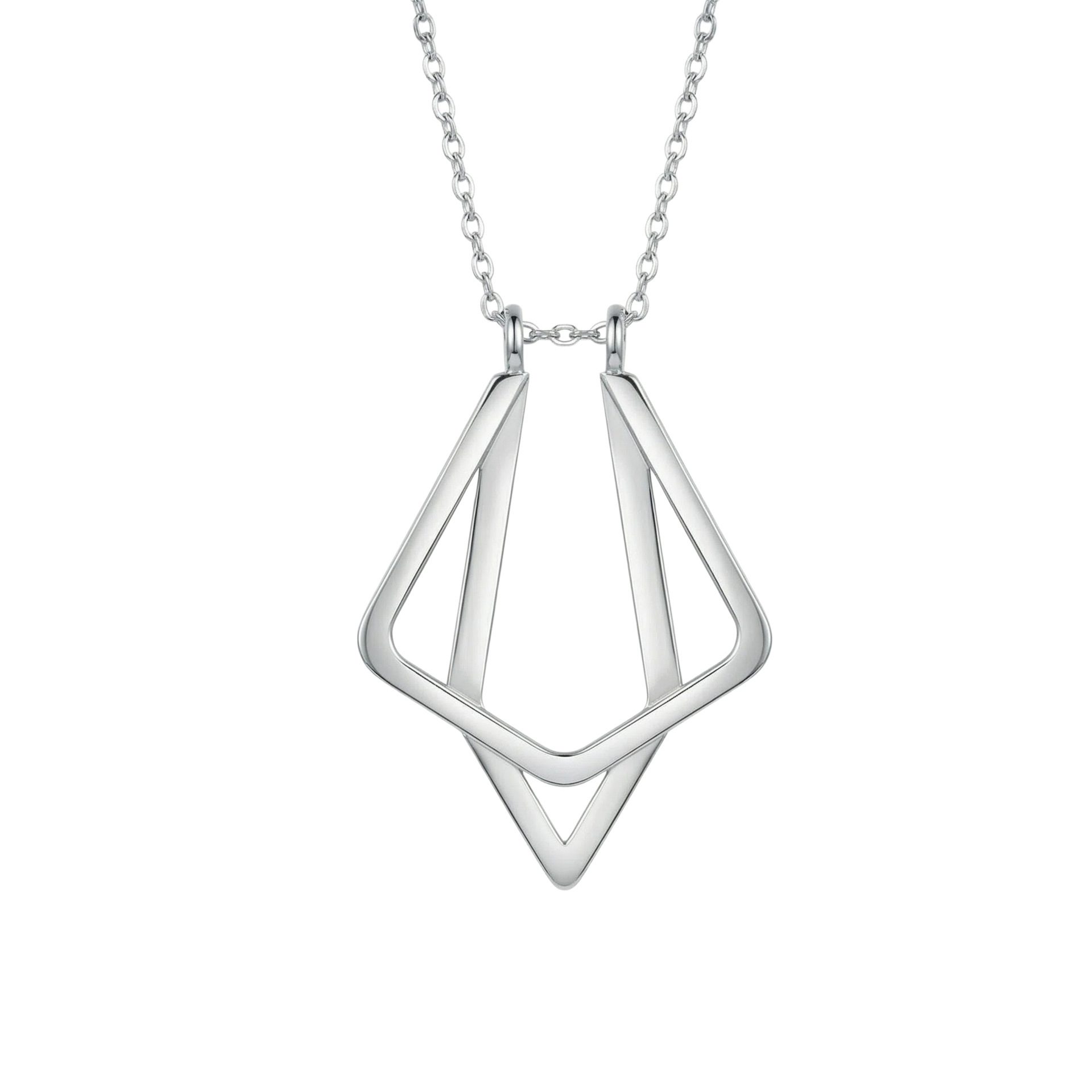 Geometric Triangular Minimalist Necklace And Fashionable Ring Stand - Image 3