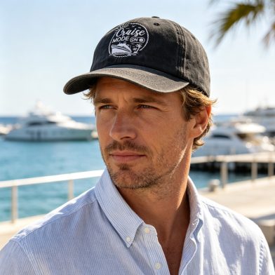 2pcs Cruise Mode On Embroidered Baseball Cap, Vintage Washed Distressed Hat For Men Women, Summer Beach Vacation Cruise Trip Gift
