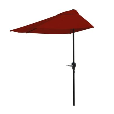 9ft Half Umbrella For Balcony, Porch, Or Deck, Red  Shipment From Walmart