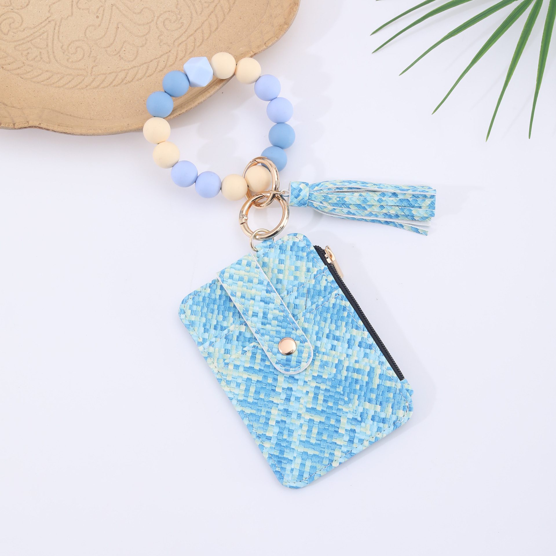Silicone Bead Bracelet Weaving Pattern Card Holder Coin Purse - Image 7