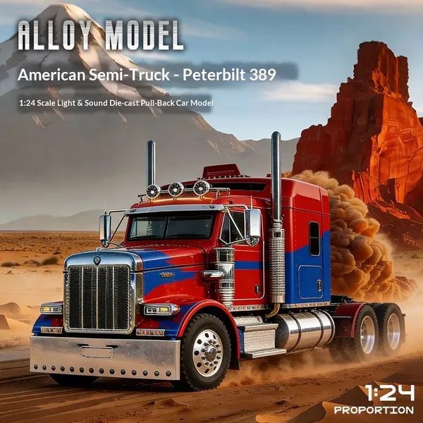 Rear Pull Truck -1-24 Ratio Collectible Alloy Model Car Toy With Realistic Design, Detailed Wheels And Chrome Elements, Perfect Gift For Young People, Birthday Present - Image 5