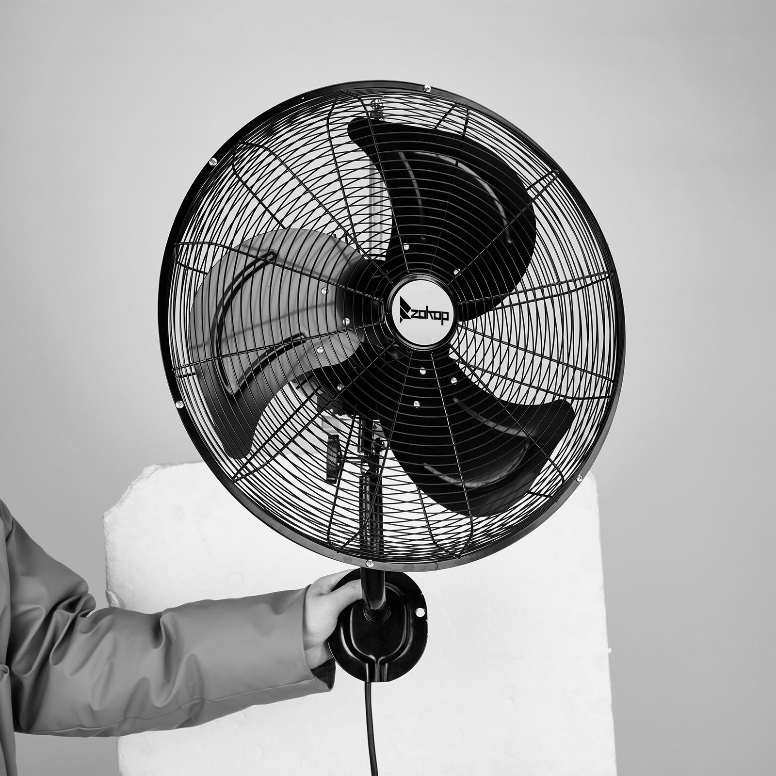 18 Inch High Velocity Oscillating Wall Mount Fan, 3 Speed Heavy Duty Metal Industrial Wall Fan, Horizontal Oscillation & Tilt Adjustable, 110V Wall Fan For Commercial Restaurant Garage Worksho - Image 2