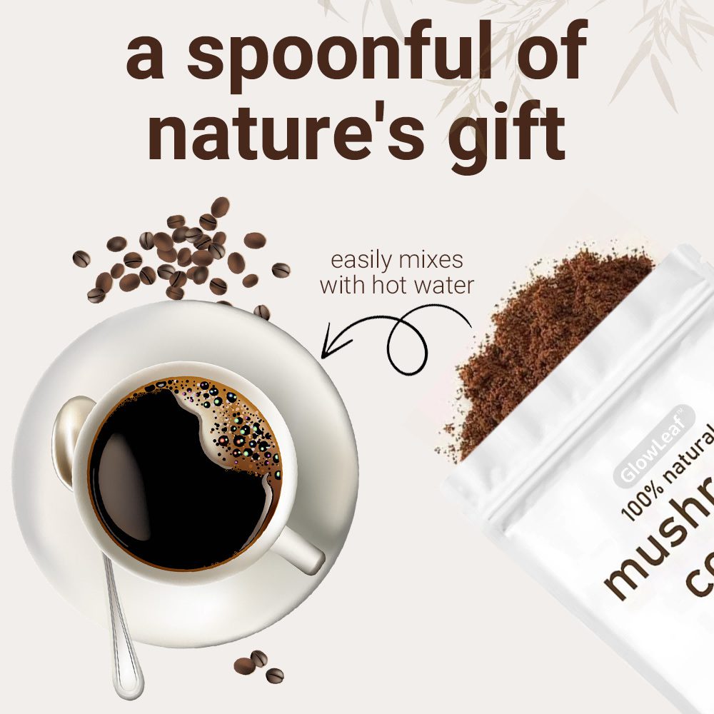 10in1 Mushroom Coffee Powder, Premium Arabica Instant Coffee Blend With Mane, Reishi, Chaga 8 Functional Mushrooms, Low Caffeine, Non GMO, FillerFree,1 LB - Image 3