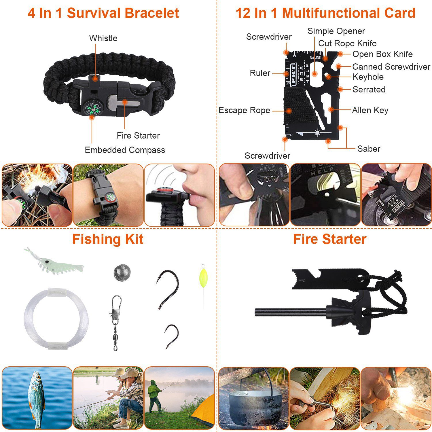 125Pcs Survival Kits Professional Emergency Survival Gear Tactical First Aid Kit Supplies For Outdoor Adventure Camping Hiking Hunting - Image 10
