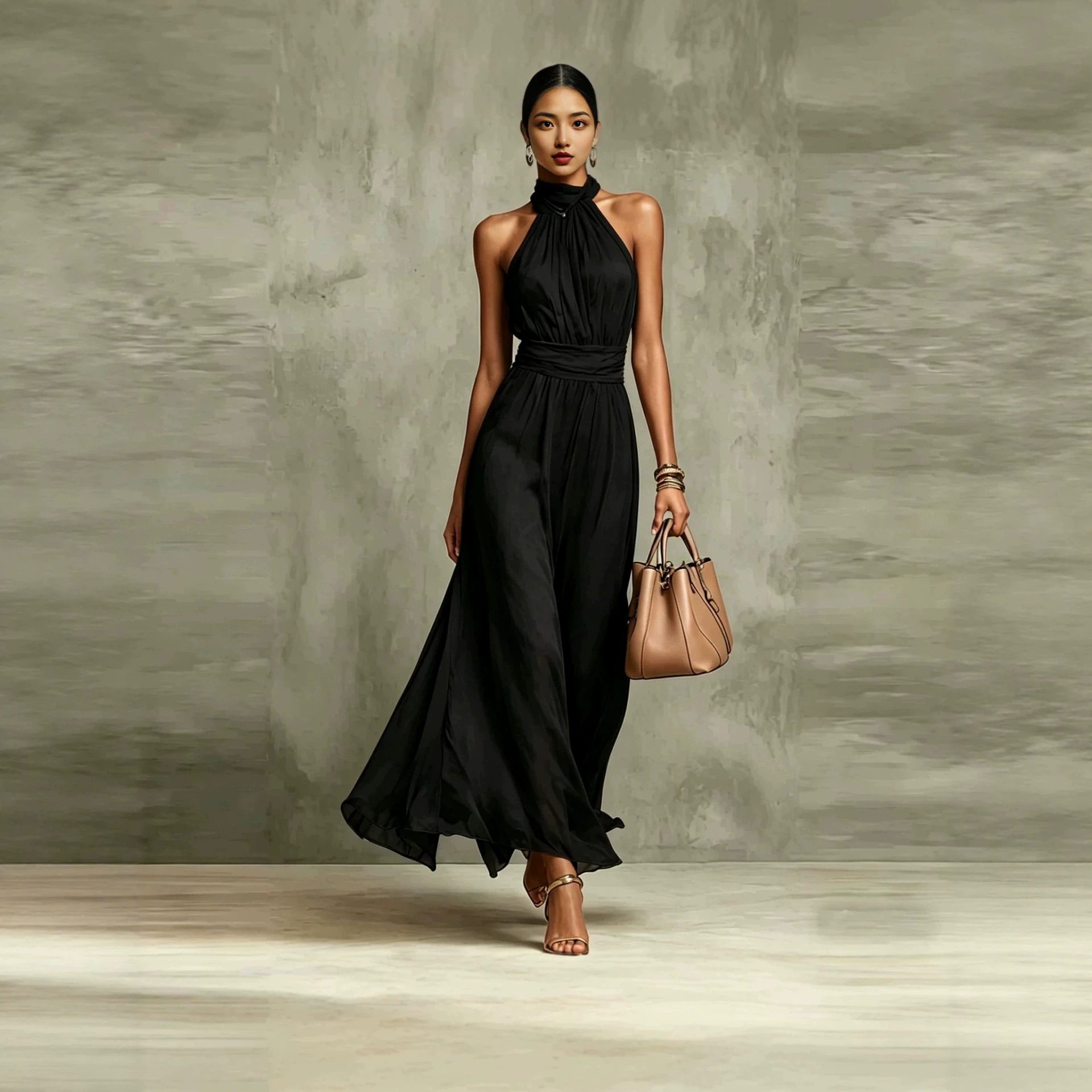 Resort-style Waist-cinching Figure-flattering Pleated Dress - Image 3