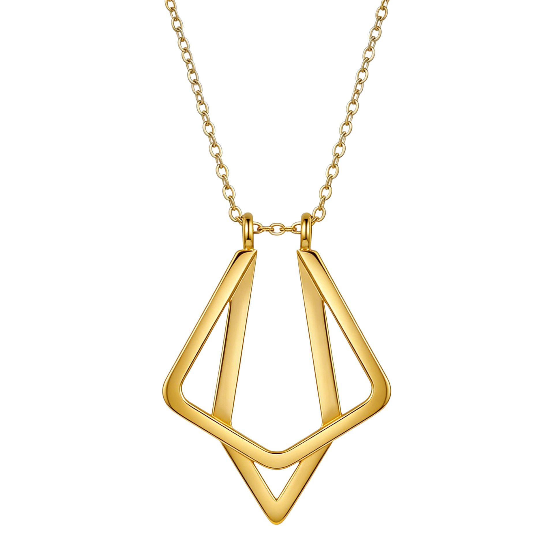 Geometric Triangular Minimalist Necklace And Fashionable Ring Stand - Image 5