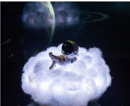 LED Colorful Clouds Astronaut Lamp With Rainbow Effect As Children's Night Light Creative Gift - Image 3