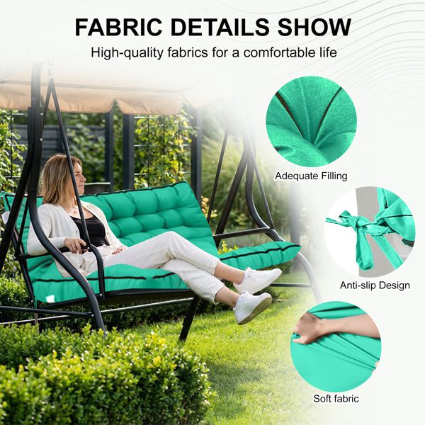 Outdoor Swing Cushions 70 Inch,Waterproof 4in Thick Porch Swing Cushion Replacement With Backrest And Ties,Comfortable 2-3 Seat Pation Swing Pad For Backyard,Garden,Lawn,Outdoor Furniture Acid Blue - Image 6