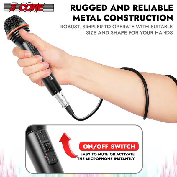 5Core Microphone Dynamic Mic Karaoke Singing Studio XLR Mics Handheld Microfono - Image 3
