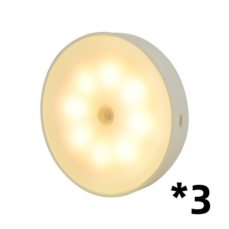 Usb Rechargeable Motion Sensor Light Round Wireless LED Puck Light Kichen Cabinet Lighting Motion Sensor Lamp Night Light - Image 9