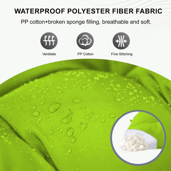 Outdoor Swing Cushions 60Inch,Waterproof 4in Thick Porch Swing Cushion Replacement With Backrest And Ties,Comfortable 2-3 Seat Pation Swing Pad For Backyard,Garden,Lawn,Outdoor Furniture Grass Green - Image 3