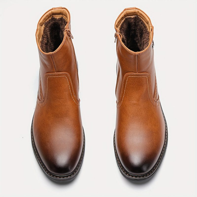 Dress Boots With Zipper Faux Fur - Image 4