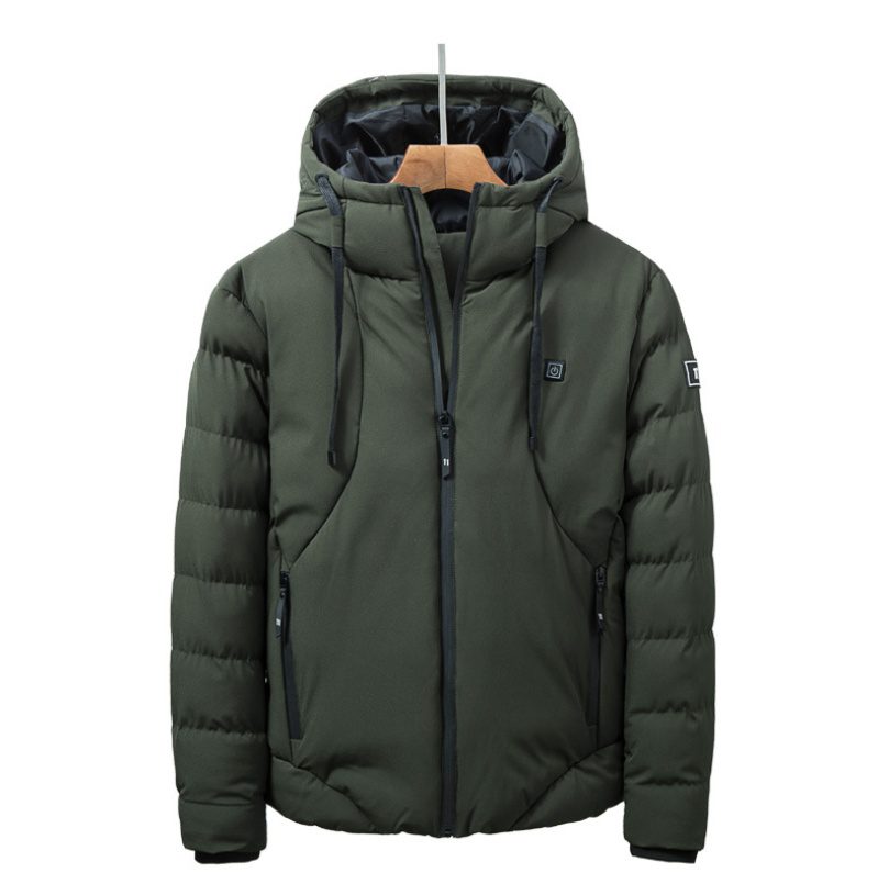 New Men Women Cotton Coat USB Smart Electric Heated Jackets Winter Thicken Down Hooded Outdoor Hiking Ski Clothing 7XL - Image 6