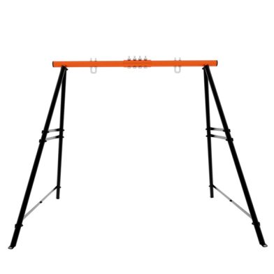Swing Sets For B Ackyard, Swingset Outdoor For Kids, Toddler Porch Swing, Metal A-Frame Swing Stand For Indoor, A Dult B Ackyard Swing Frame, Easy To Assemble, Orange  Without Swing