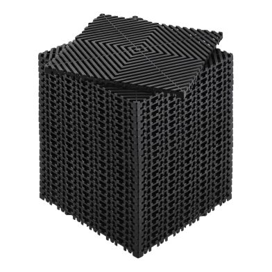 Interlocking Drainage Mat, 12” X 12” Modular Interlocking Cushion, 24 Pcs Splicing Drainage Mats, Non-Slip Black PP Drainage Floor Tile And Shower Mat, For Garage, Garden, Kitchen & Outdoor