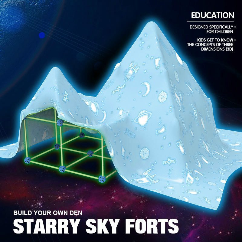 مجموعة بناء حصون (Fort Building Kit) – ألعاب تركيب للأطفال لبناء الخيام والقلاع والأنفاق، لعبة منزل ثلاثي الأبعاد DIY هدية للأطفال