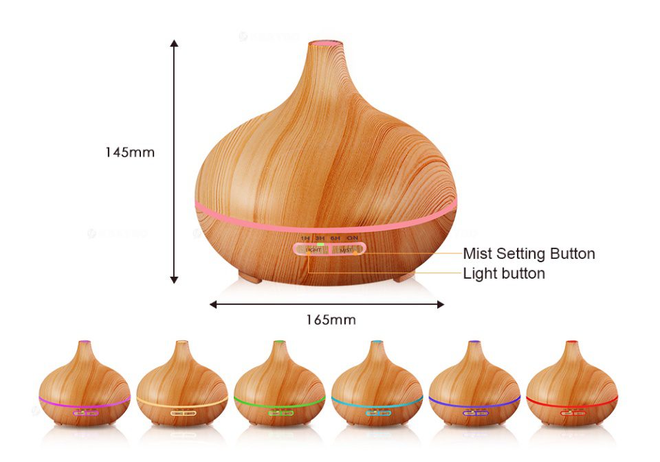 Creative Home Appliance Full Wood Grain Remote Control Aromatherapy Lamp - Image 5
