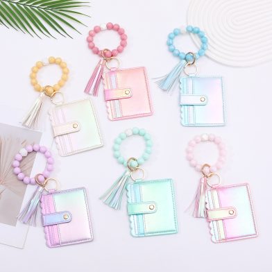 European And American Colorful Laser Gradient Card Holder