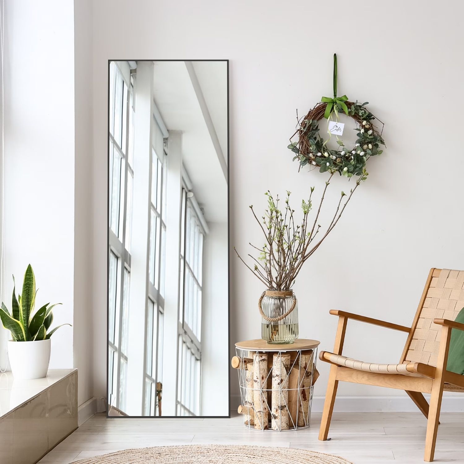 Rectangle Full Body Mirror, Full Length Standing Mirror, Hanging Or Leaning, For Home - Image 2