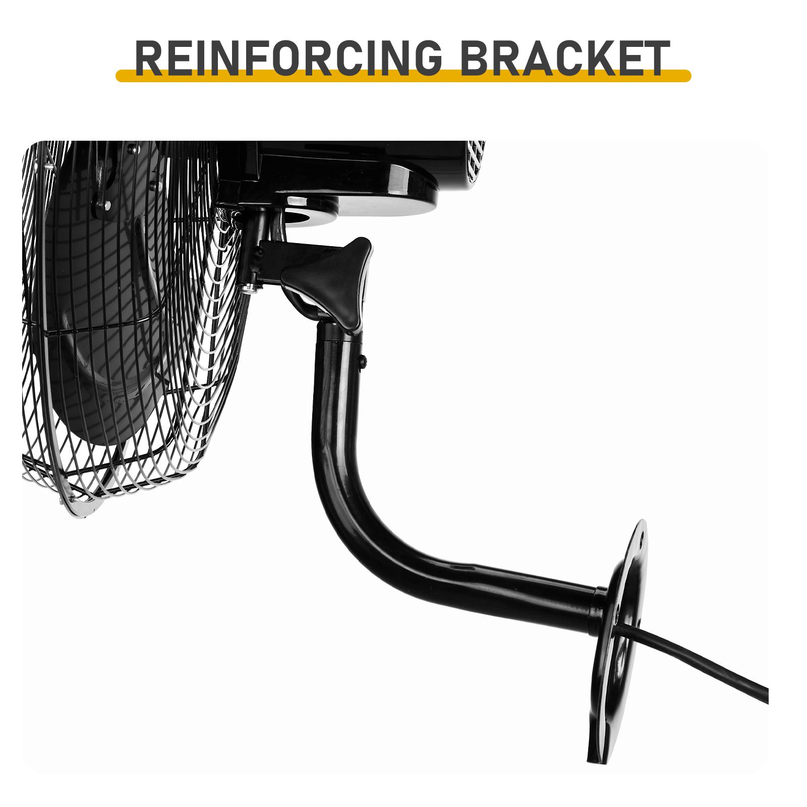 18 Inch High Velocity Oscillating Wall Mount Fan, 3 Speed Heavy Duty Metal Industrial Wall Fan, Horizontal Oscillation & Tilt Adjustable, 110V Wall Fan For Commercial Restaurant Garage Worksho - Image 7