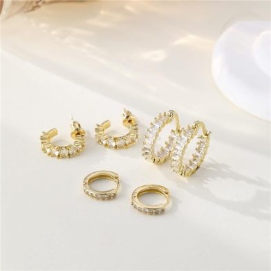Cube Zircon Dome Set Thick Small Sharp Corner Dome Fashionable Daily Perforated Jewelry, Fashionable Daily Perforated Versatile Jewelry