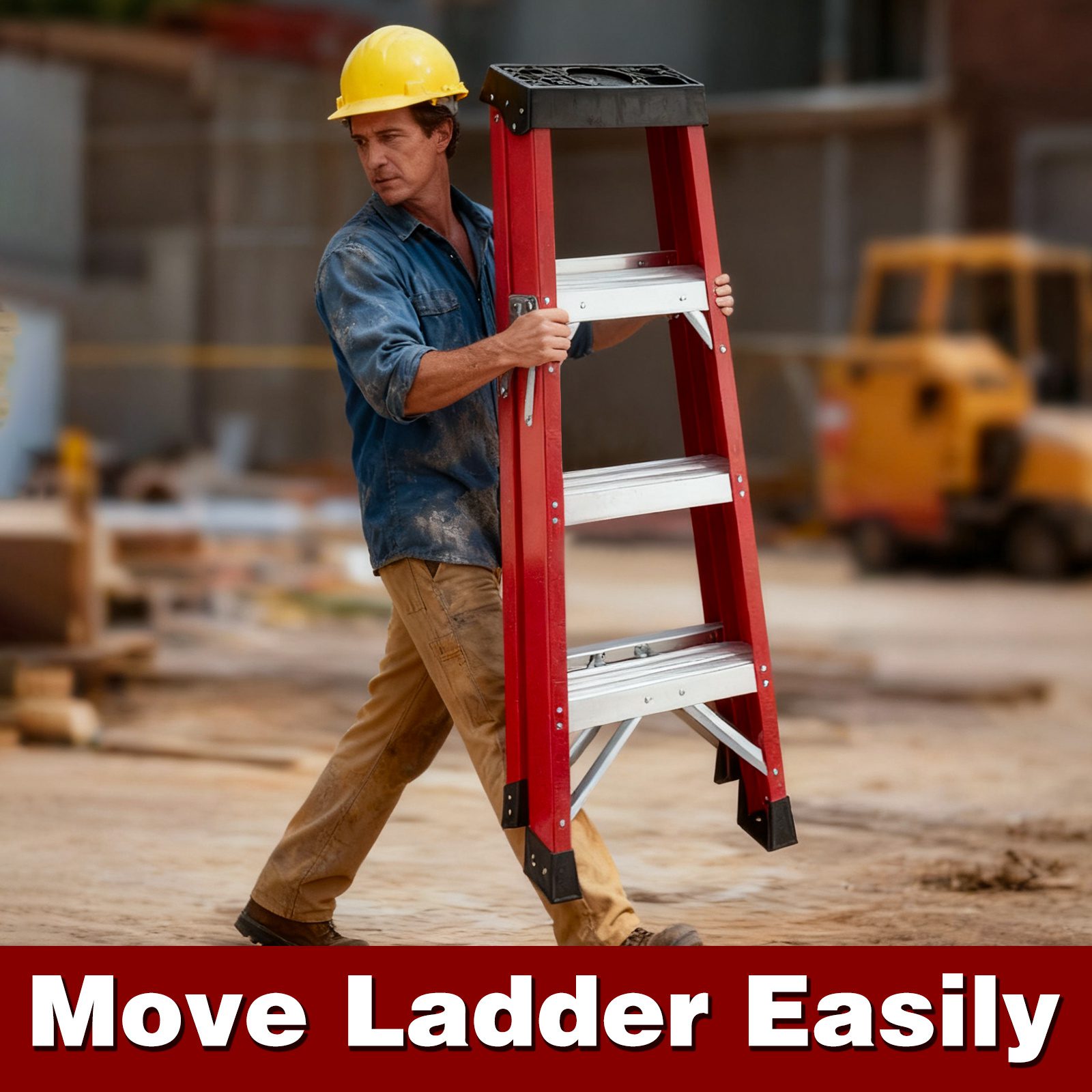 Fiberglass Insulating Ladder, Folding Step Ladder For Safe Electrical Work - Image 3