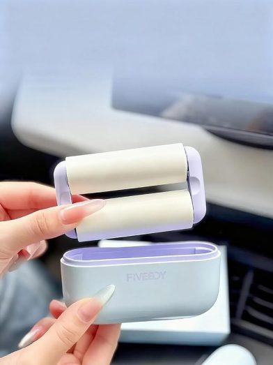 Portable Pet Hair Remover With Lid Reusable, Palm-Sized Lint Roller Pocket-Sized Travel Essential For Removing Cat And Dog Hair