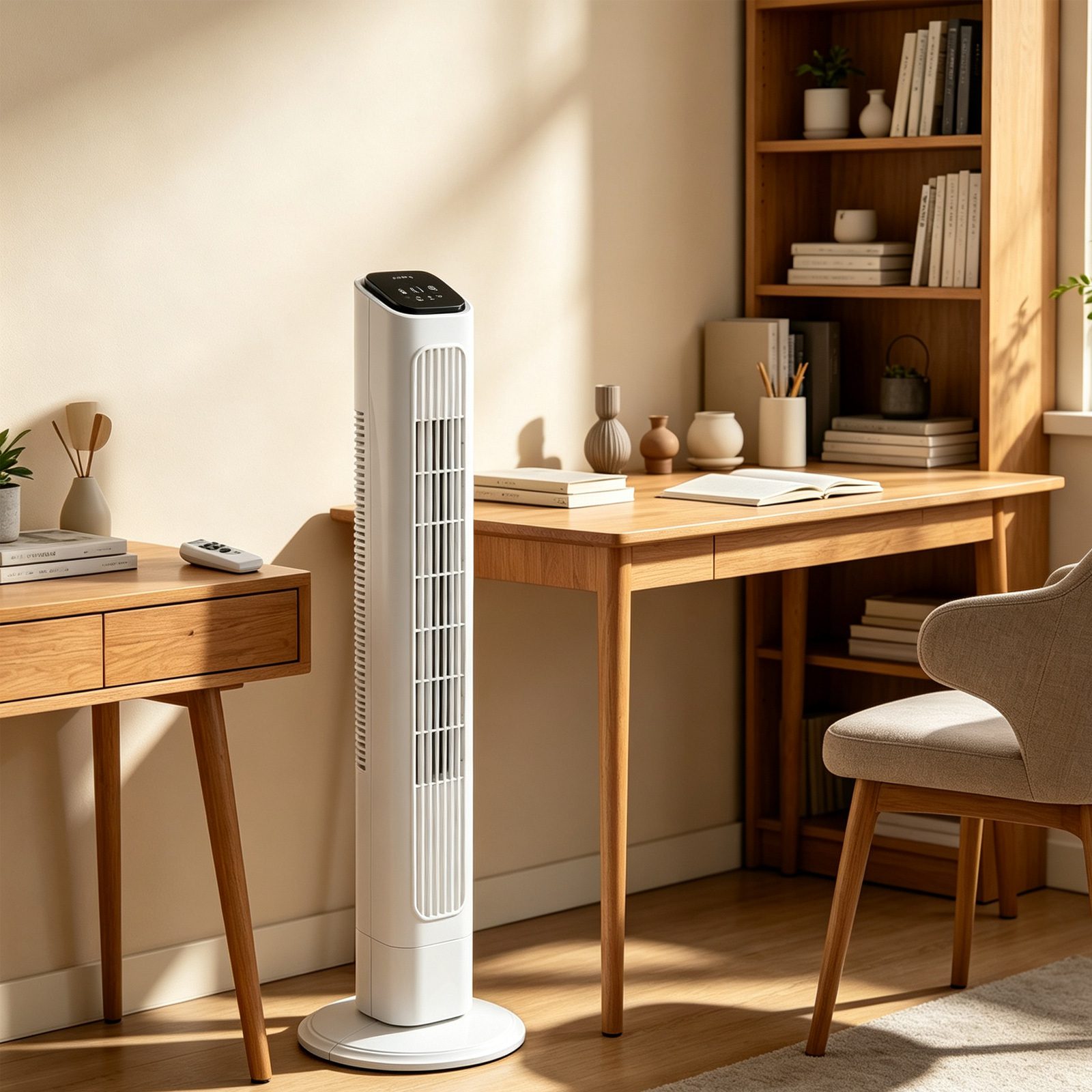 36 Inch Tower Fan, 110V 45W Quiet Cooling Column Fan With Copper Motor, Touch & Remote Control, 3 Speeds 3 Modes, 9H Timer, Wide Oscillating Standing Fan For Bedroom Office Home
