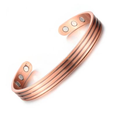 Magnetic Retro And Stylish Open Design Red Copper Bracelet