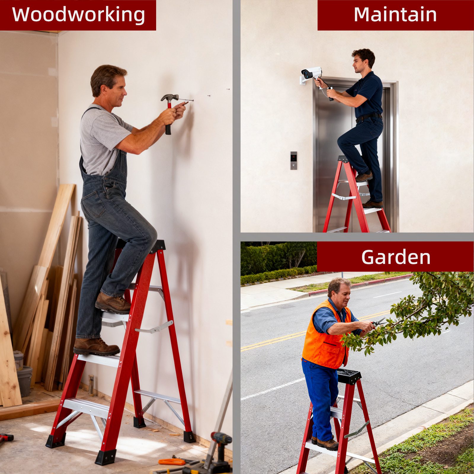 Fiberglass Insulating Ladder, Folding Step Ladder For Safe Electrical Work - Image 4