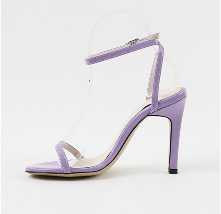 Stiletto-heel Sandals With A Thin Ankle Strap And A Single Buckle