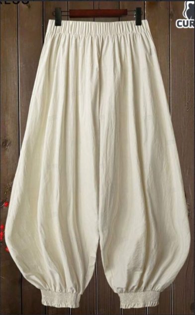 Women Elastic High Waist Harem Pants Lightweight Cotton Linen Loose Balloon Jogger Ankle Banded Casual Trousers