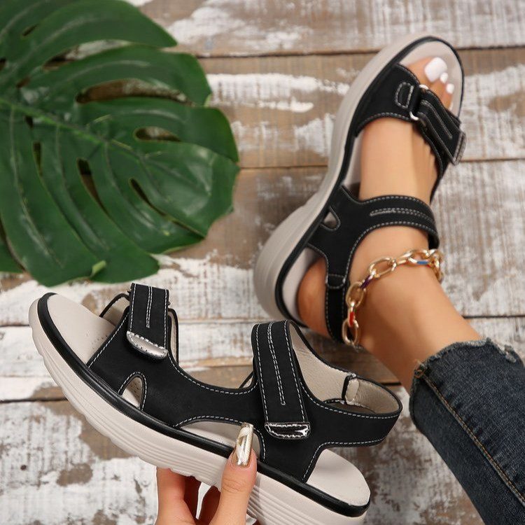 Casual Velcro-design Sandals Summer Comfortable Fish Mouth Sports Sandals Women Lightweight Beach Shoes - Image 7