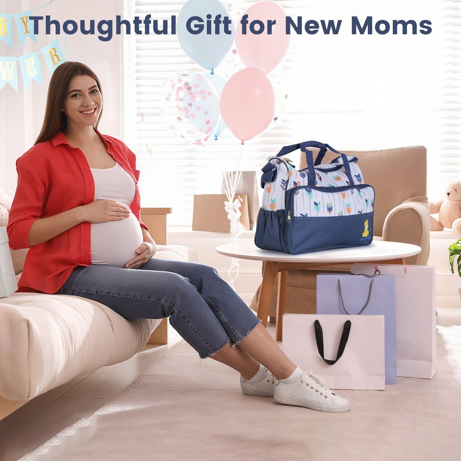 5Pcs Baby Nappy Diaper Bags Set Mummy Diaper Handbags With Diaper Pad Food Bag Bottle Bag Travel Tote Bags For Mom Dad - Image 4